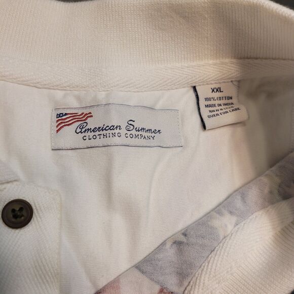 American Summer America Flag Mens Shirt Short Sleeve Polo XXL 1776 BRAND NEW NWT - Picture 3 of 9